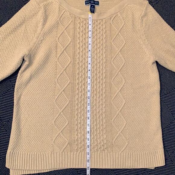Karen Scott Sweater Size XL Gold with Sparkles Beige Tan Color Heavy Material - Picture 7 of 9